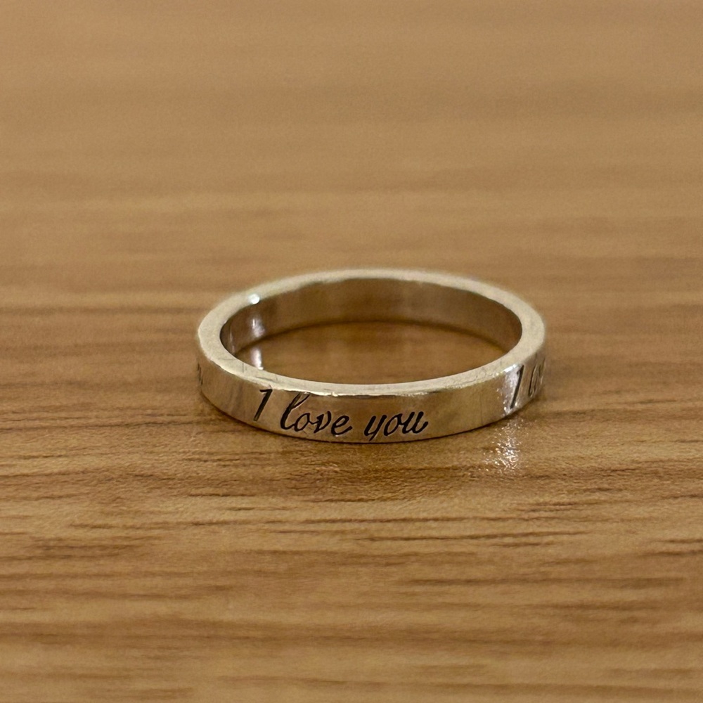 Tiffany & Co. Silver Script 'I Love You' Notes Ring